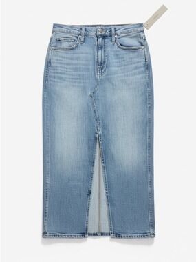 Hudson Reconstructed Midi Denim Skirt Off Shore Size 29 NWT